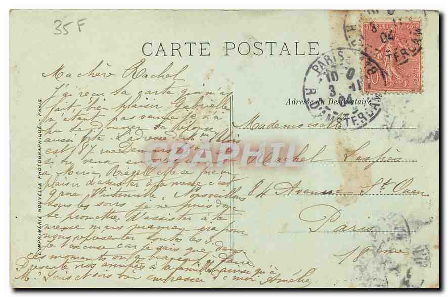 CPA Paris La Bourse  — Verso