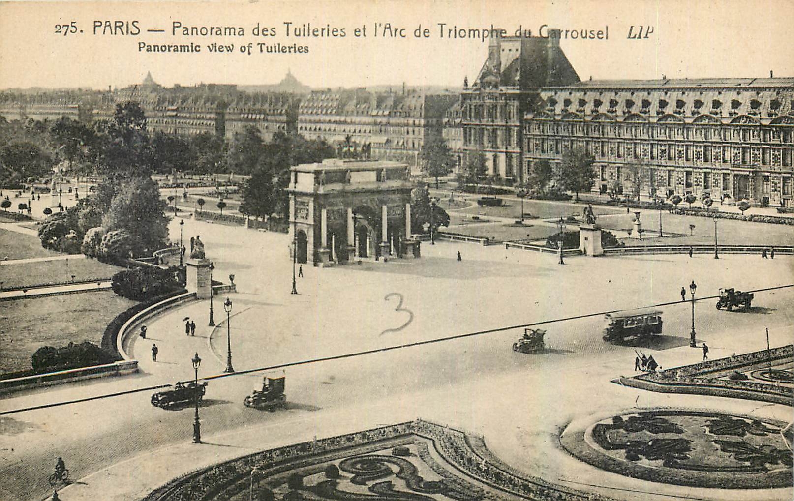 CPA Paris Panorama des Tuileries et l'Arc de Triomphe du Carrousel 
