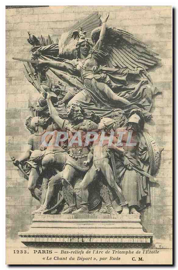 CPA Paris Bas relief de l'Arc de Triomphe de l'Etoile 