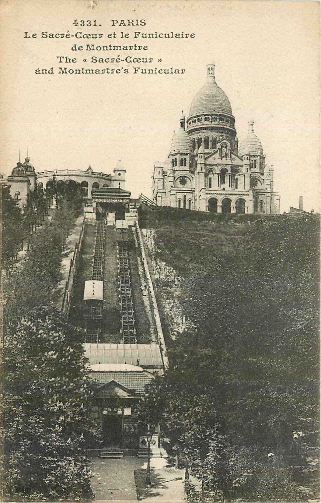 CPA Paris Le Sacre Coeur et le Funiculaire de Montmartre 