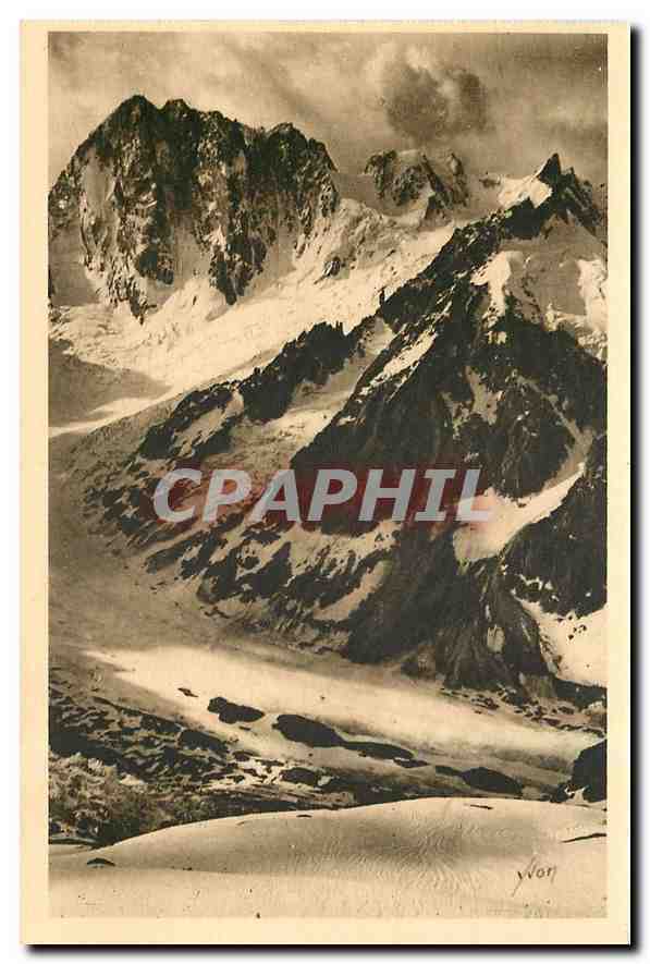 CPA La Douce France Massif du Mont Blanc Mont Dolent Les Grandes Jorasses et le Col des Jorasses 