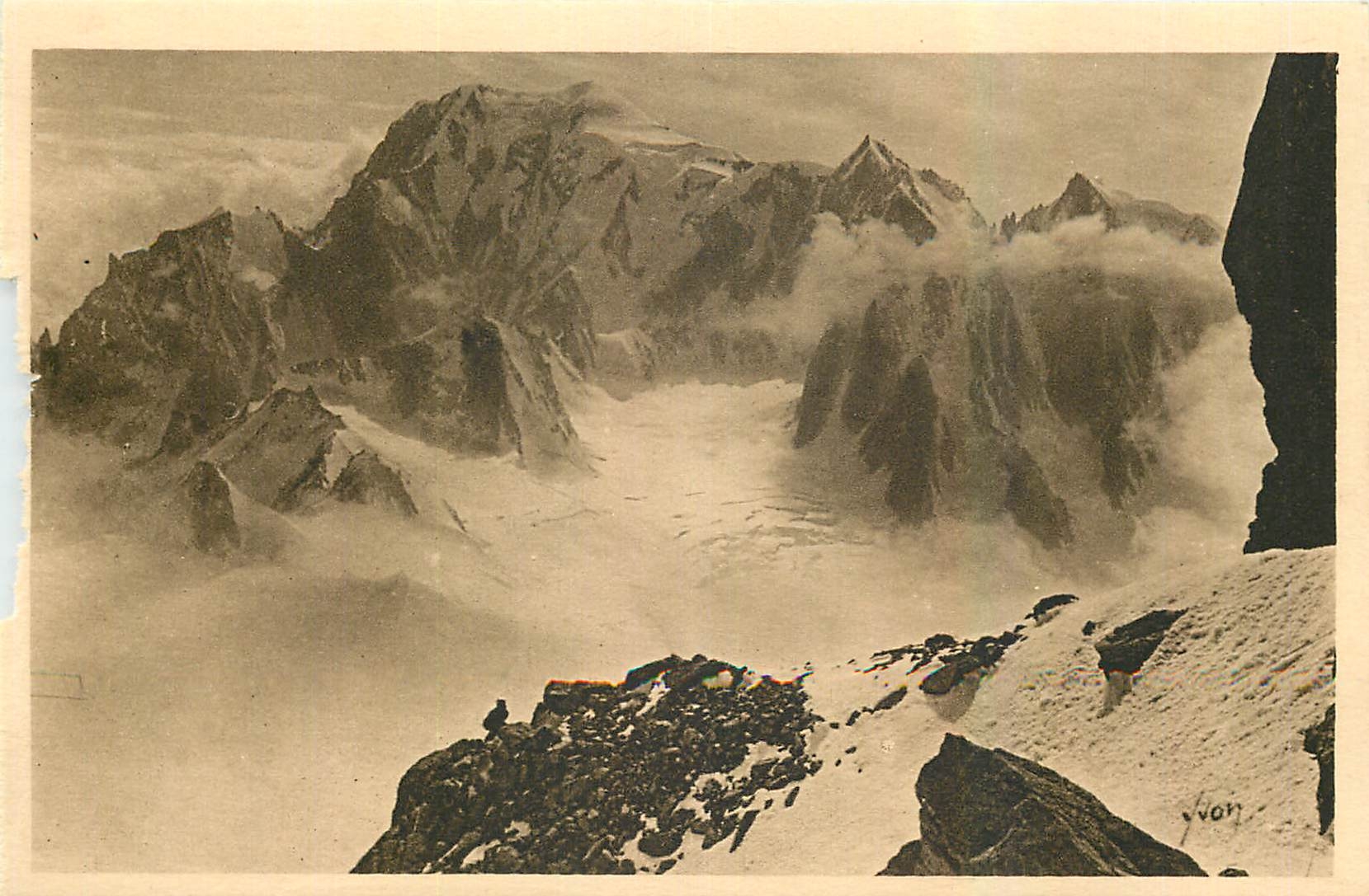Massif du Mont Blanc — Glacier du Géant vu de la « Salle à Manger » — Les Éditions d'Art Yvon, Paris