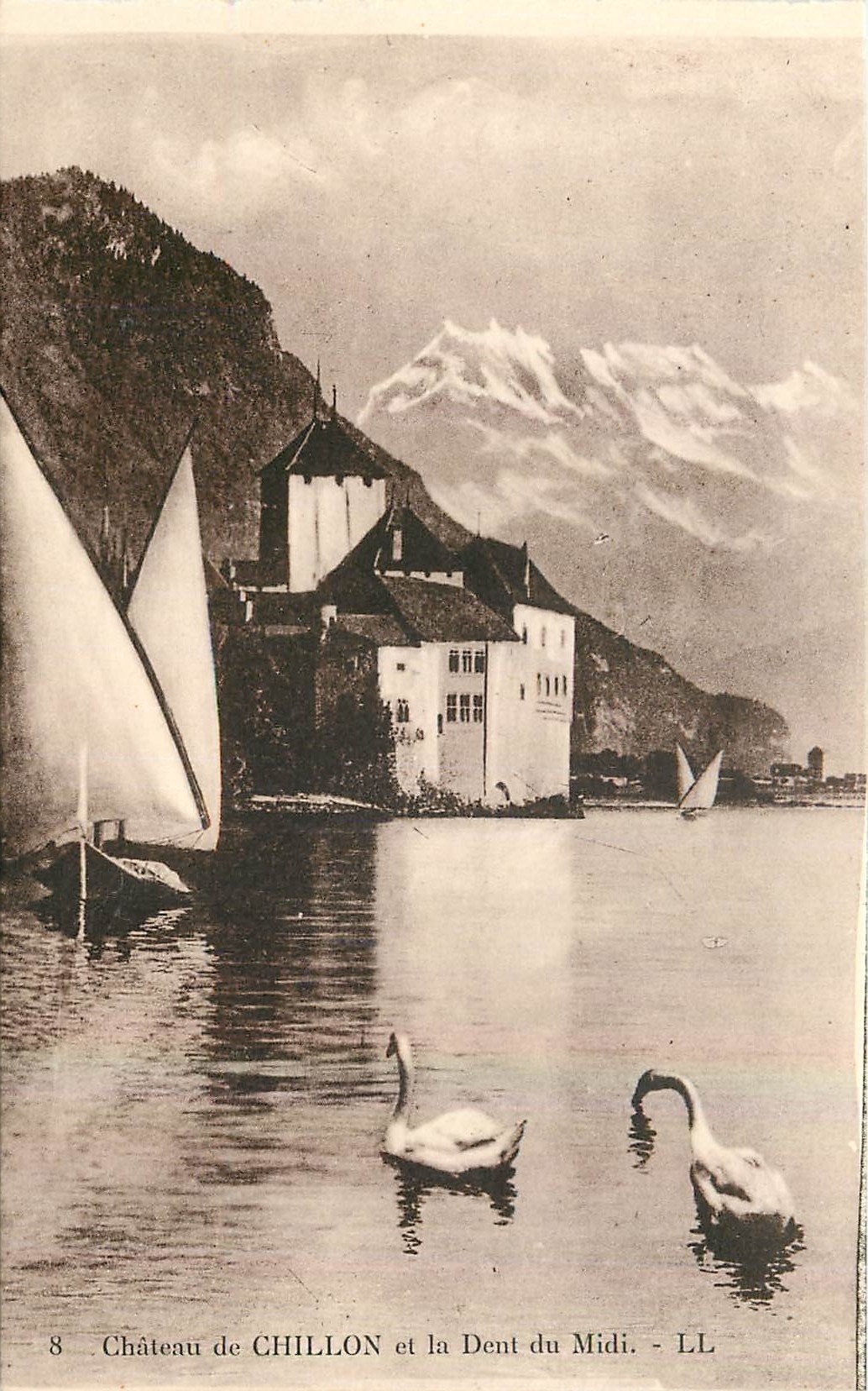 CPA Chateau de Chillon et la Dent du Midi 
