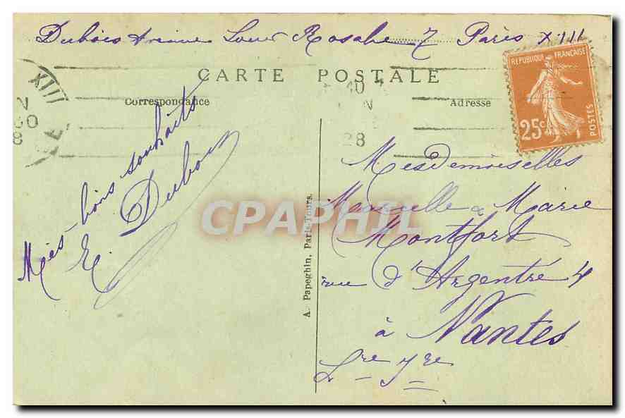 CPA Paris l'Arc de Triomphe du Carrousel  — Rückseite