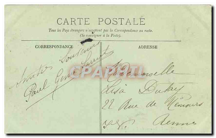 CPA Paris La Ratonde du Parc Monceau  — Rückseite