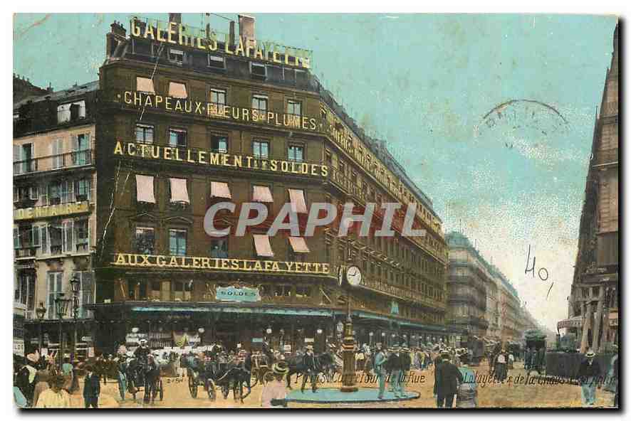 CPA Paris Rue de la Lafayette Galeries Lafayette