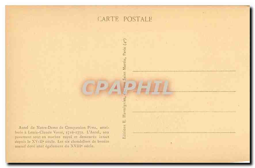 CPA Paris Eglise Saint Merry  — Verso