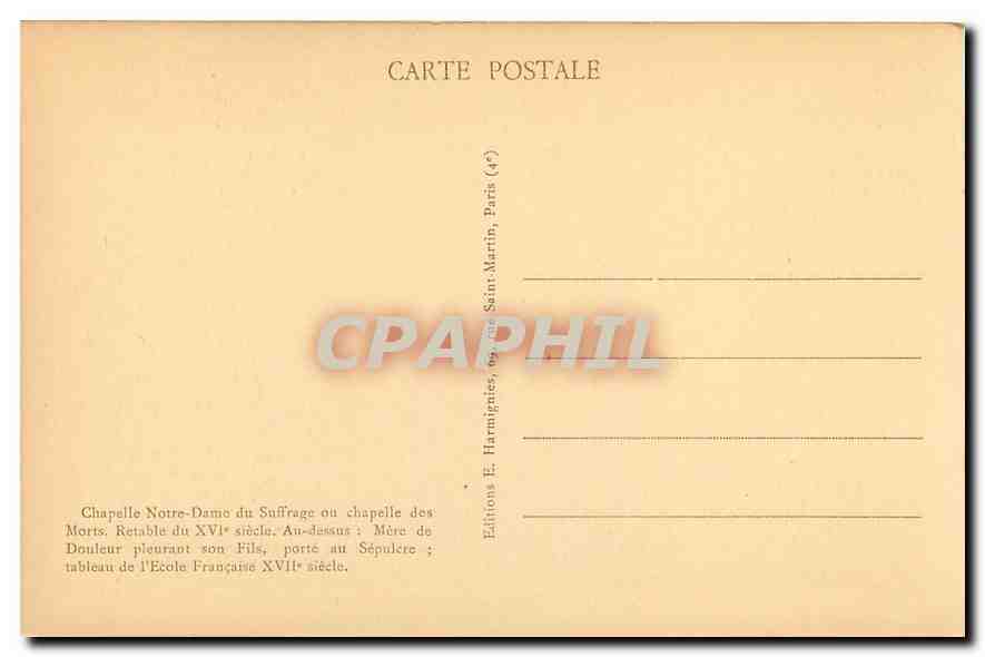 CPA Paris Eglise Saint Merry  — Rückseite