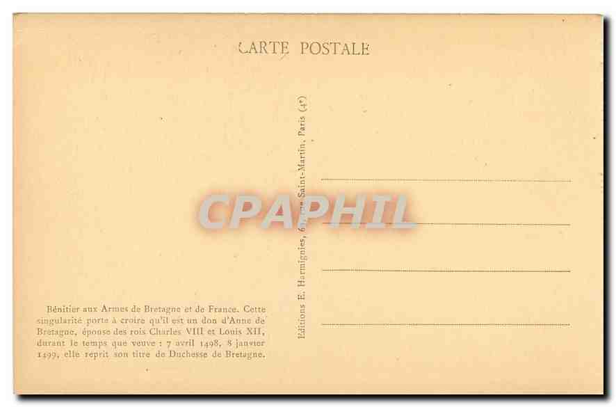 CPA Paris Eglise Saint Merry  — Verso