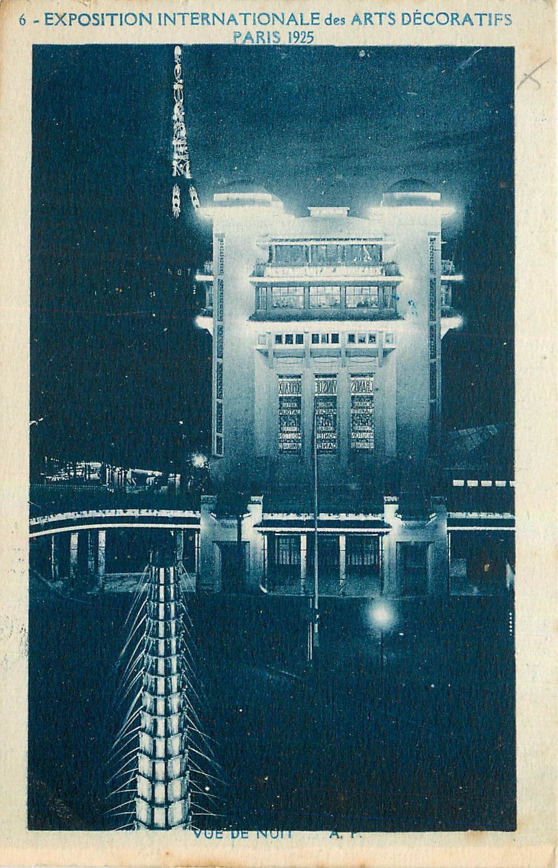 CPA Exposition Internationale des Arts Decoratifs Vue de Nuit Paris Expostion internationale des Art