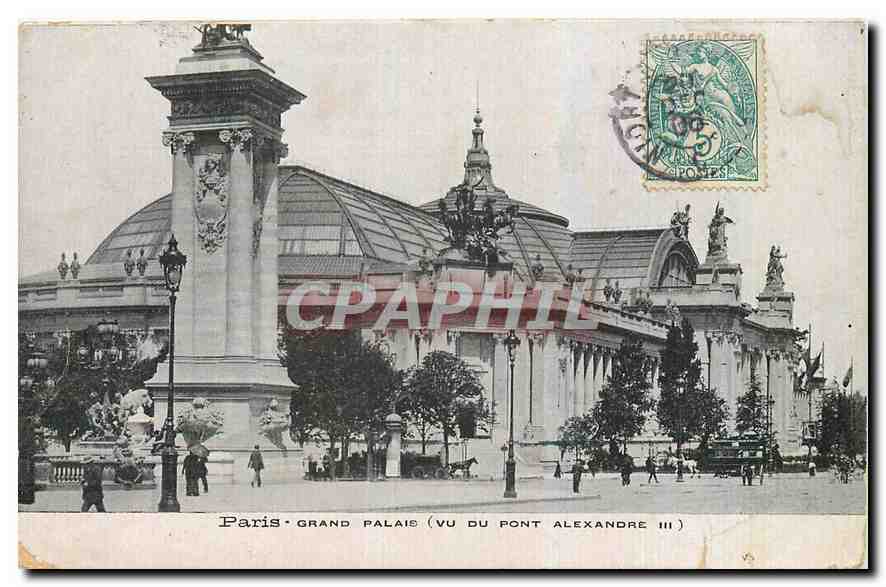 CPA Paris Grand Palais vu du pont Alexandre III 