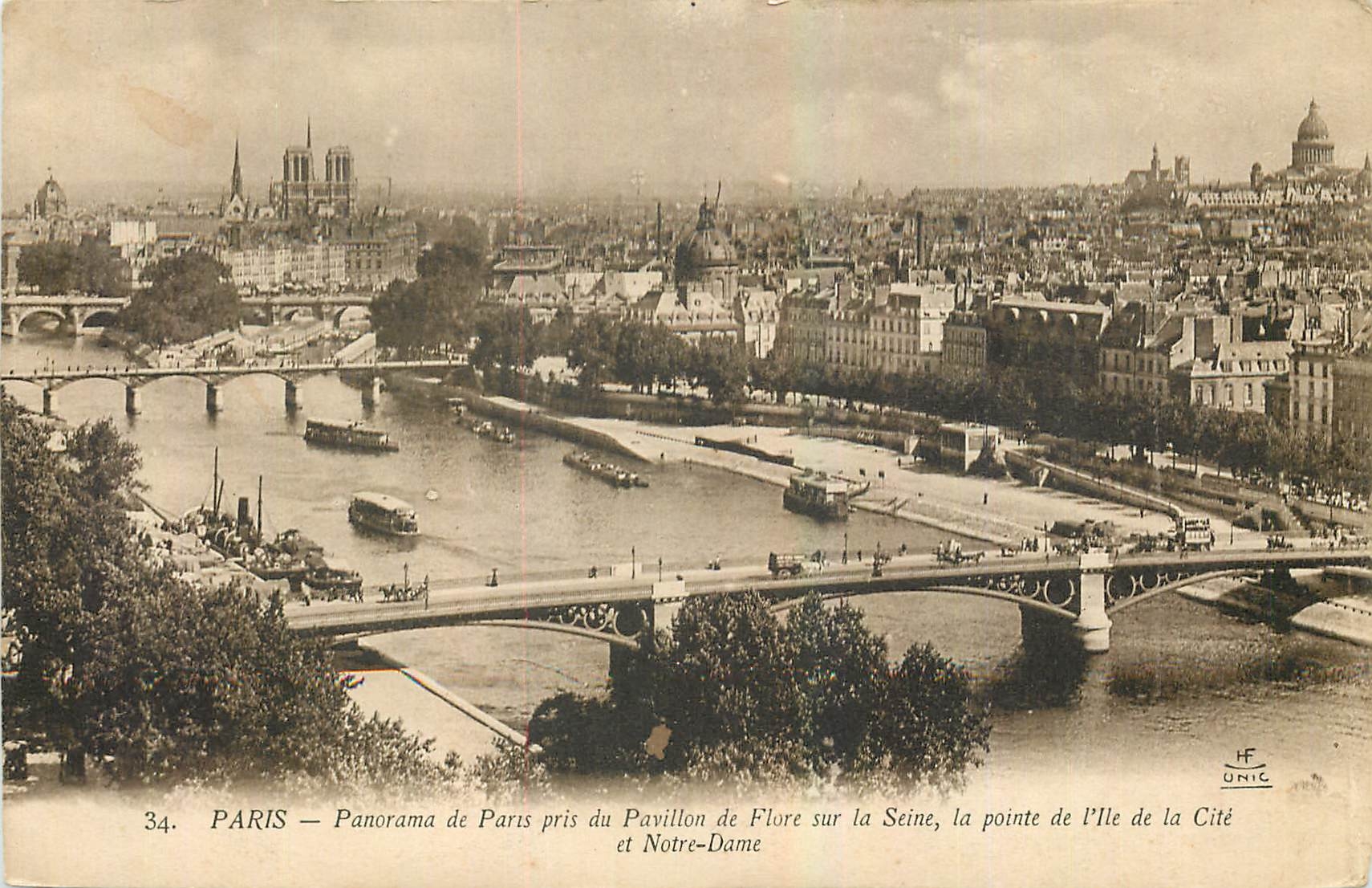 CPA Paris Panorama de Paris pris du Pavillon de Flore sur la Seine 