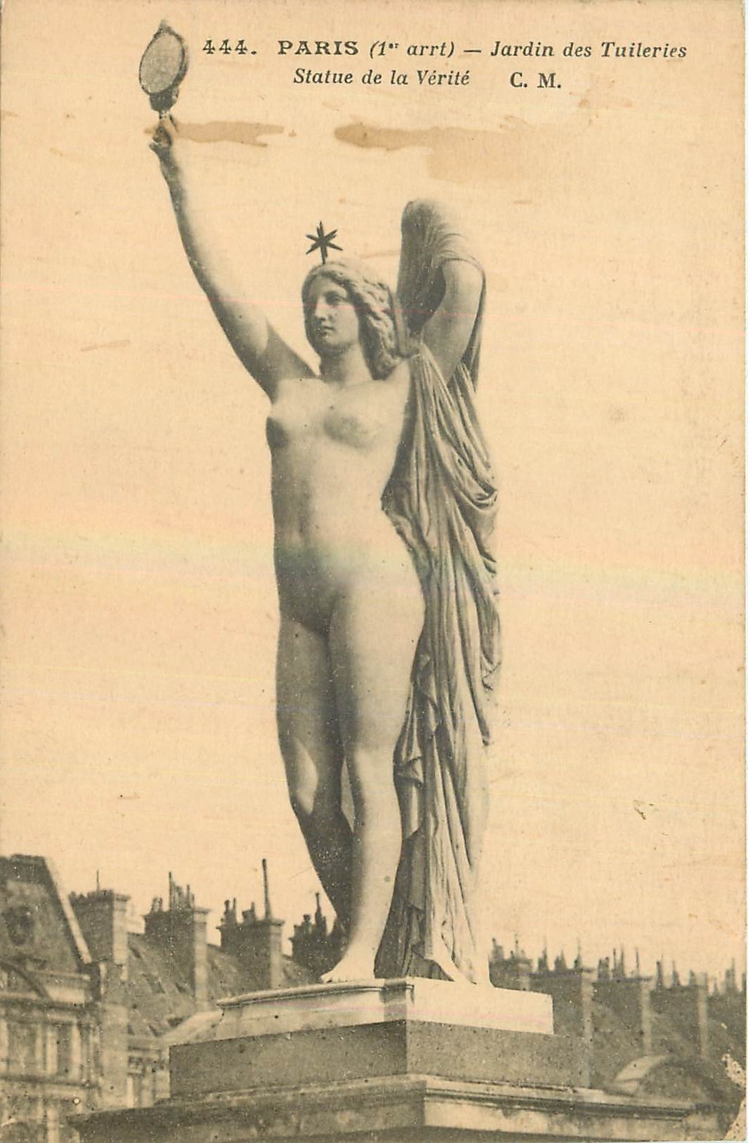 CPA Paris Jardin des Tuileries Statue de la Verite