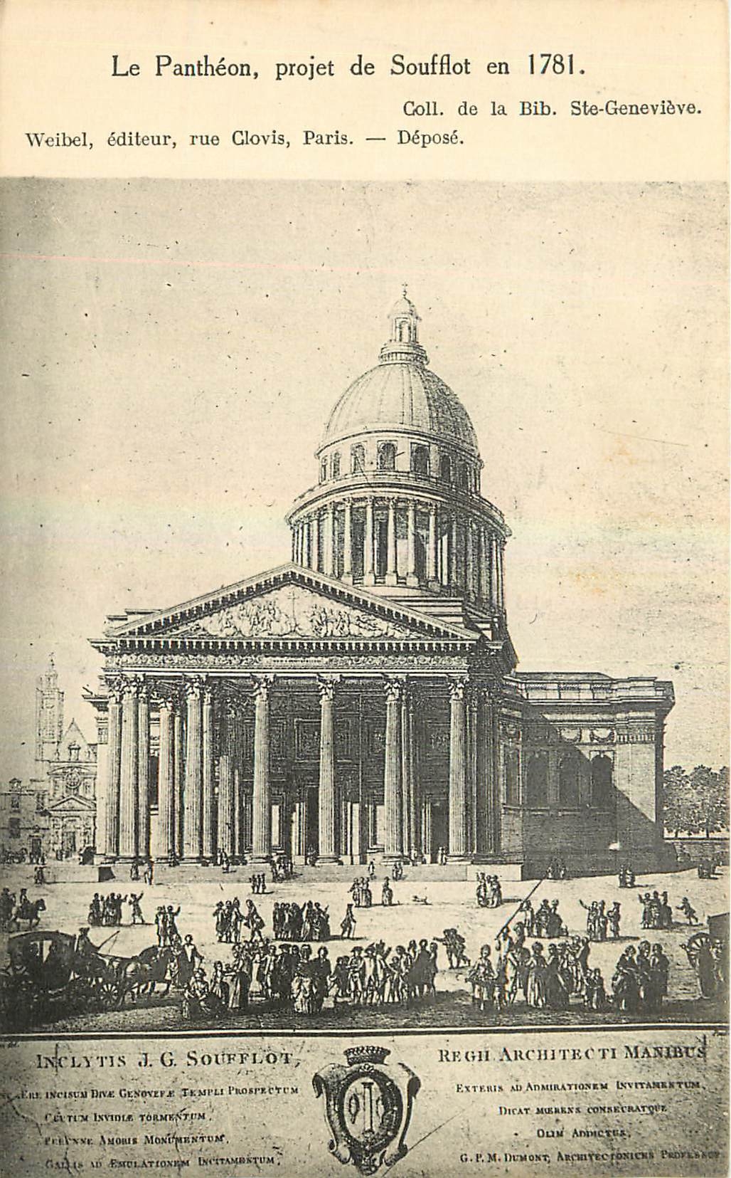 CPA Le Pantheon projet de Souflot en 1781 Paris
