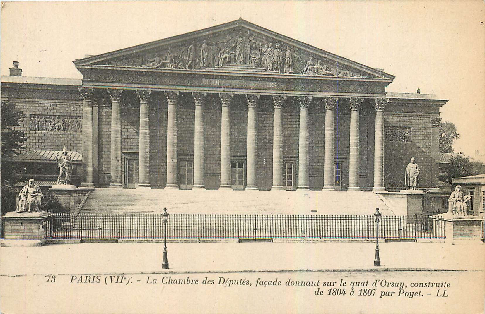 CPA Paris La Chambre des Deputes facade donnant sur le quai d'Orsay 