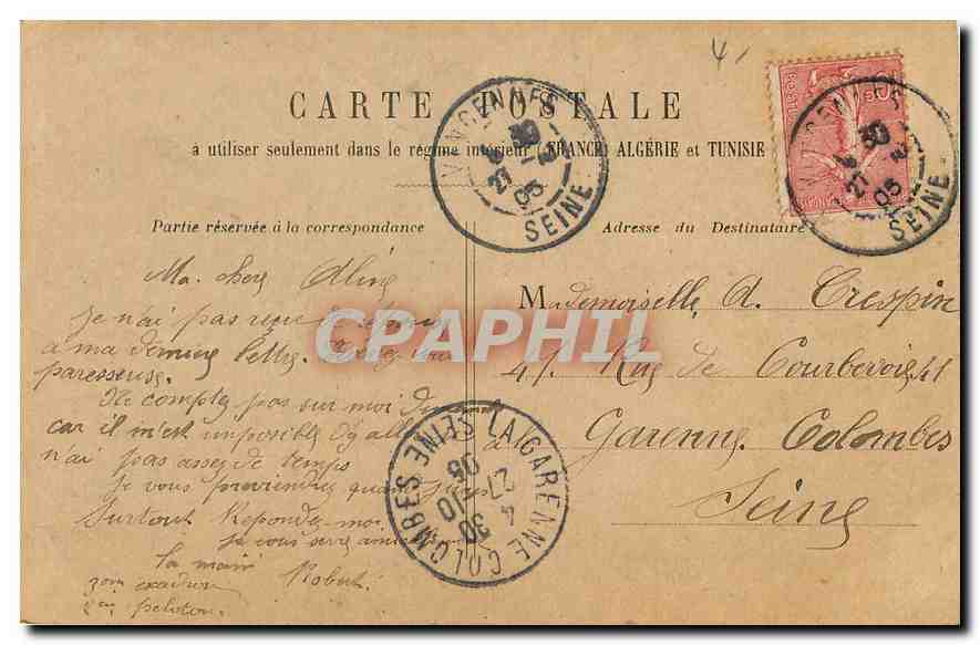 CPA Paris Porte Saint Martin  — Rückseite
