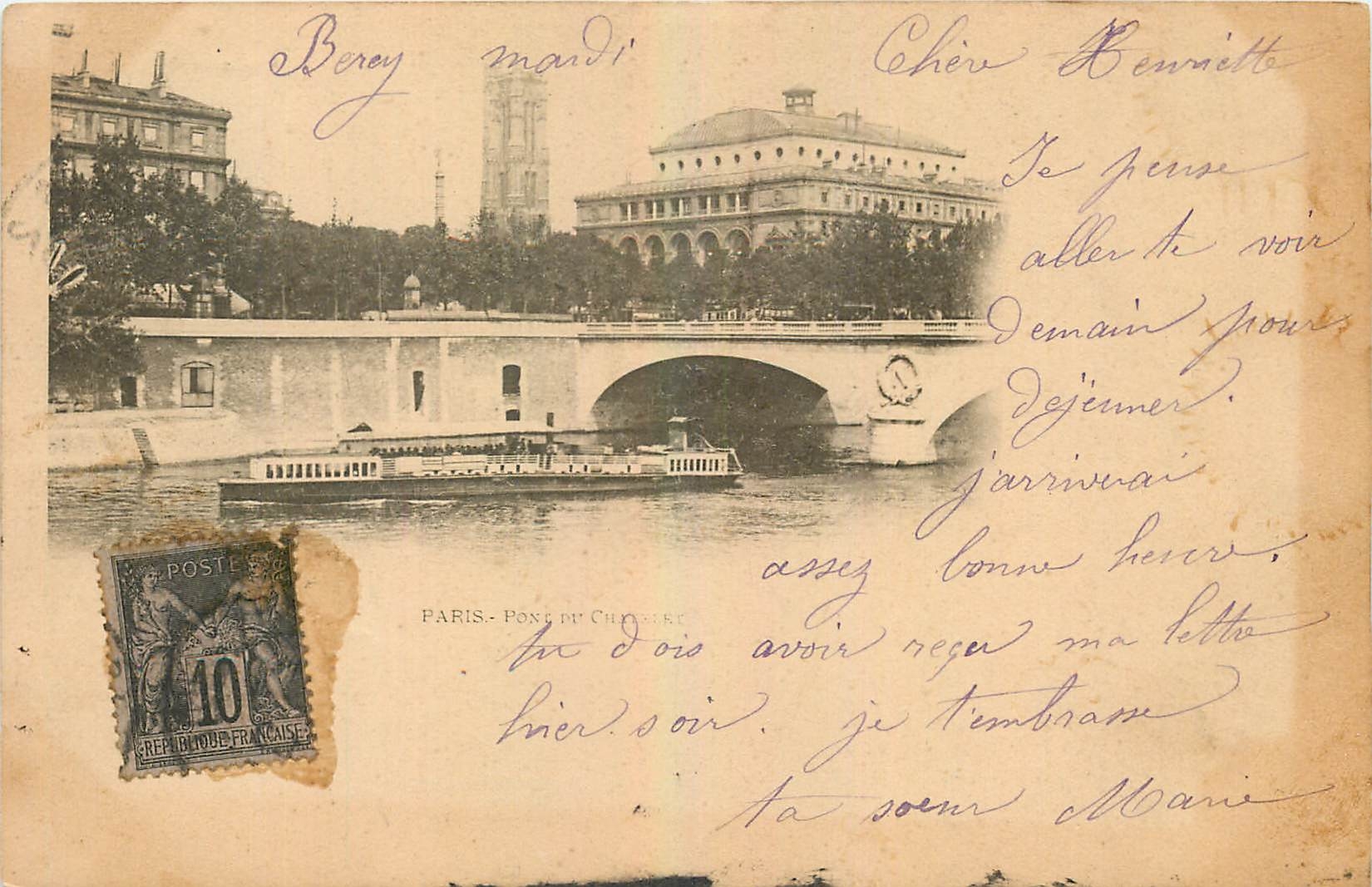 CPA Paris Pont du Chatelet (carte 1900)