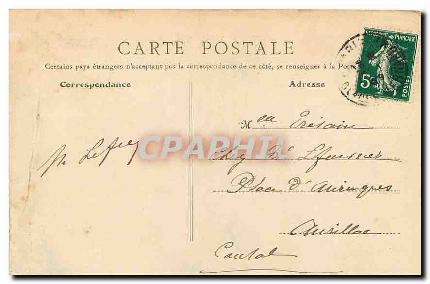 CPA Paris Hotel de Ville  — Rückseite