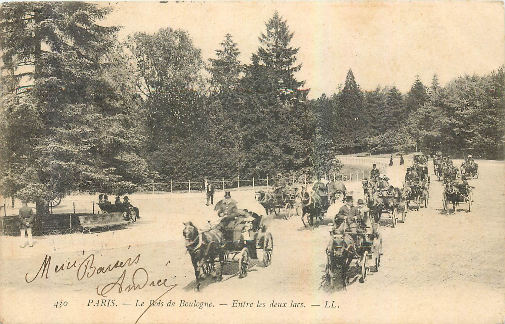 CPA Paris Le Bis de Boulogne Entre les deux lacs 