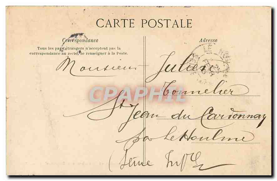 CPA Port de la Concorde et Chamore des Deputes Tour Eiffel — Verso