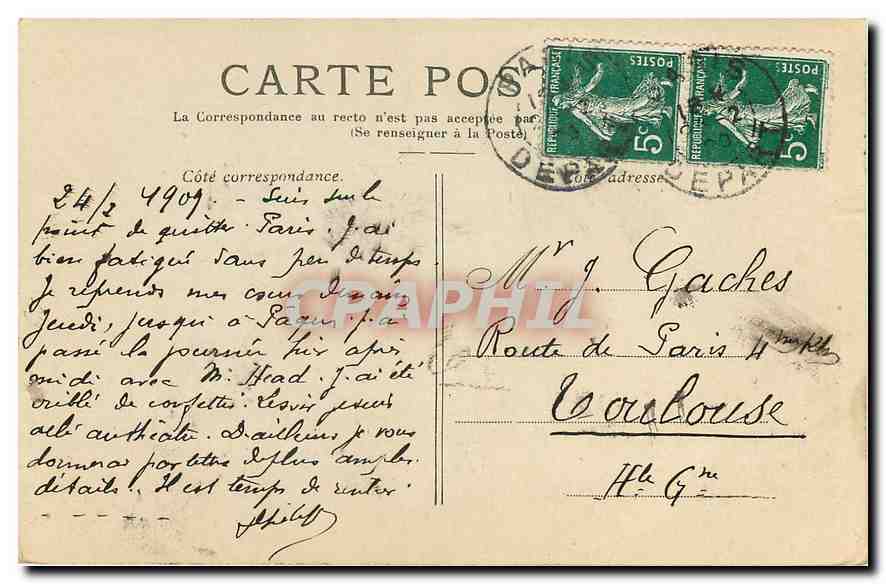 CPA Paris Notre Dame  — Verso