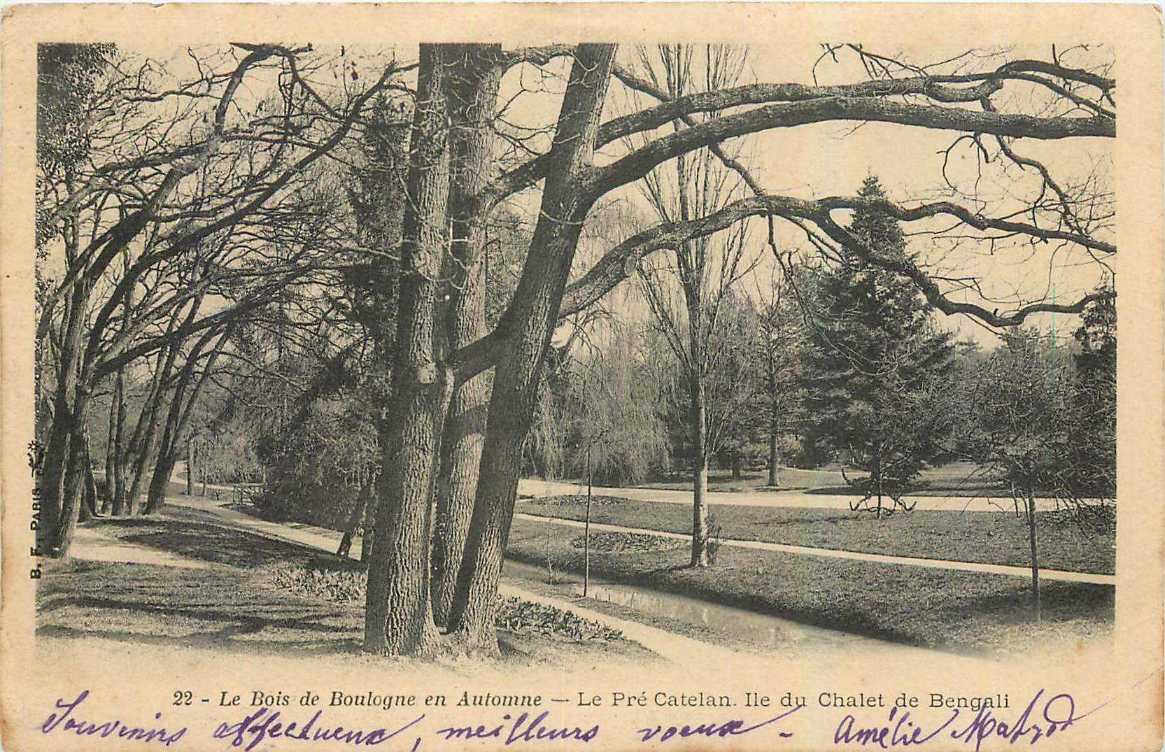 CPA Le Bois de Boulogne en Automne Le Pre Catelan Ile du Chalet de Bengali 