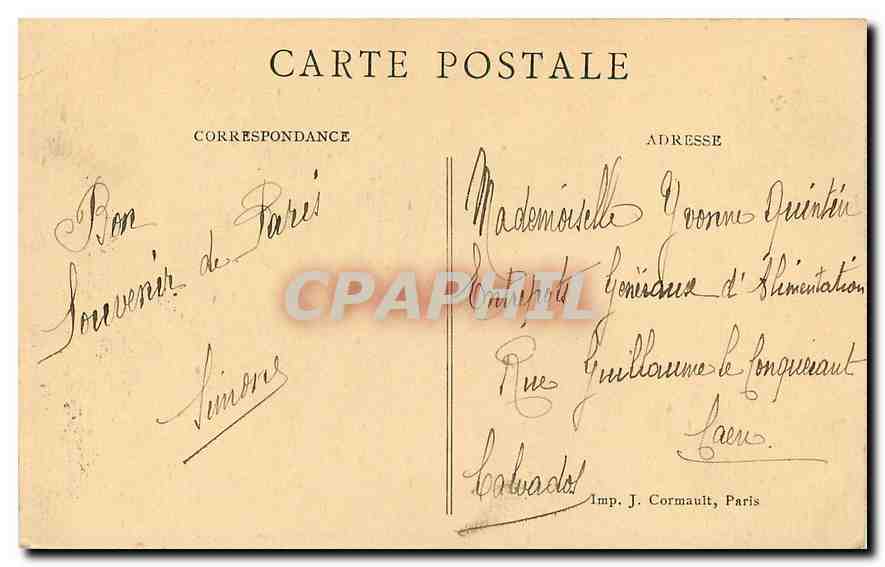CPA Paris La Chambre des Deputes  — Rückseite
