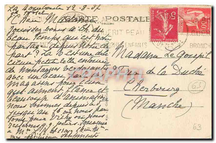 CPA l'Auvergne La Bourboule Vue generale  — Rückseite