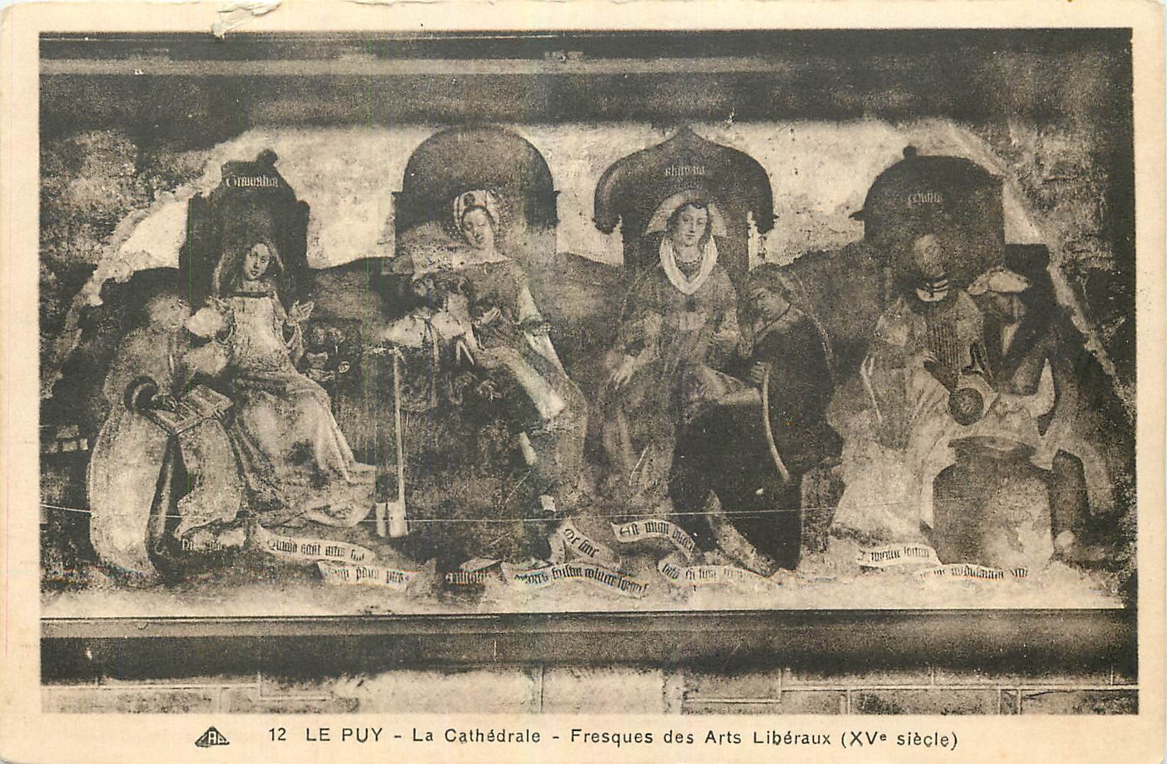 CPA Le Puy La Cathedrale Fresques des Arts Liberaux 