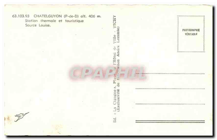 CPM Chatelguyon P de D Source Louise  — Rückseite