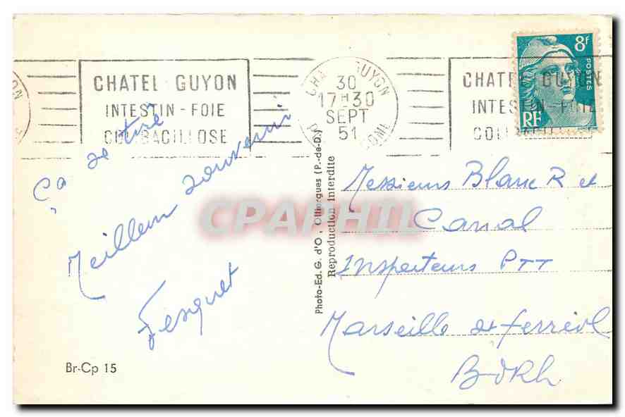 CPA Le Mont Dore Route du Sancy  — Verso