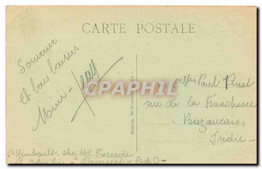 CPA l'Auvergne Pittoresque Entree du Chateau de Tournoel  — Rückseite