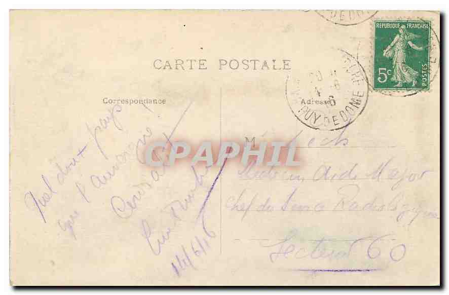 CPA l'Auvergne Vallee du Mont Dore Vue generale des Puys  — Verso