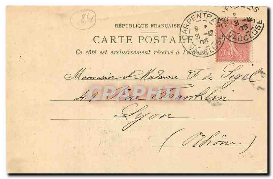 CPA Carpentras La tour de la Porte d'Orange  — Rückseite