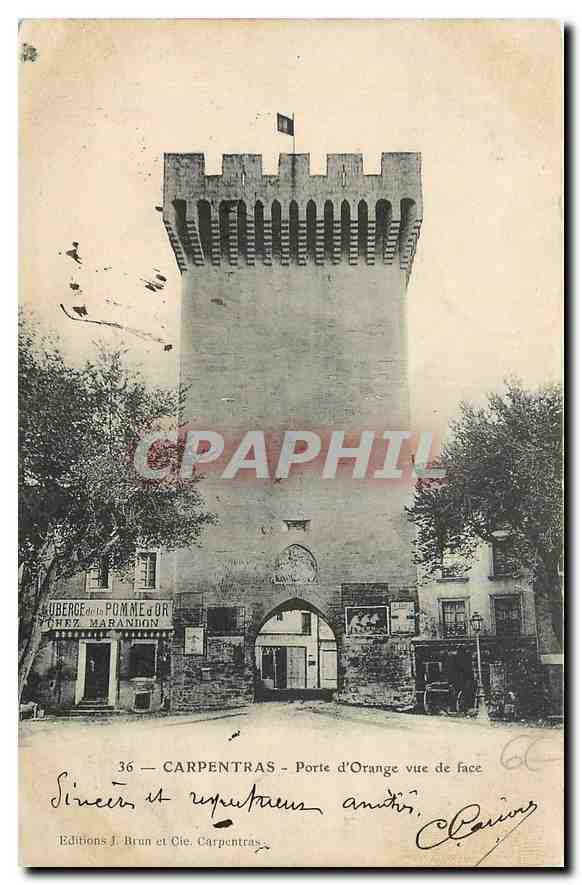 CPA Carpentras Porte d'Orange vue de face 