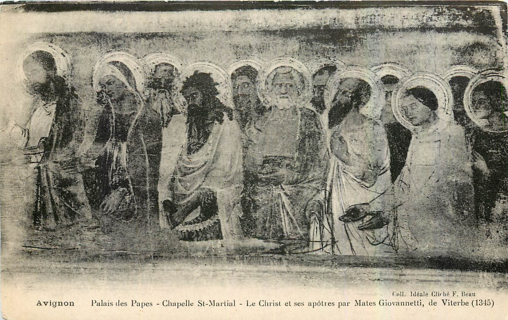 Avignon - Palais des Papes - Chapelle St-Martial - Le Christ et ses apôtres par Matteo Giovannetti (1345)