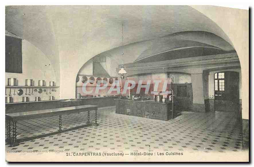 Carpentras (Vaucluse) — Hotel-Dieu: Die Küchen — Commercial Artistiques Brun & Cie, Carpentras