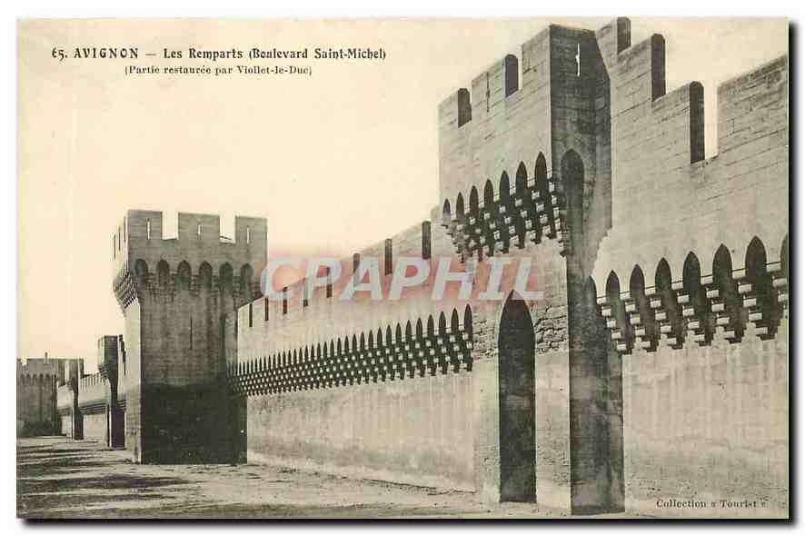CPA Avignon Les Remparts Biulevard Saint Michel 