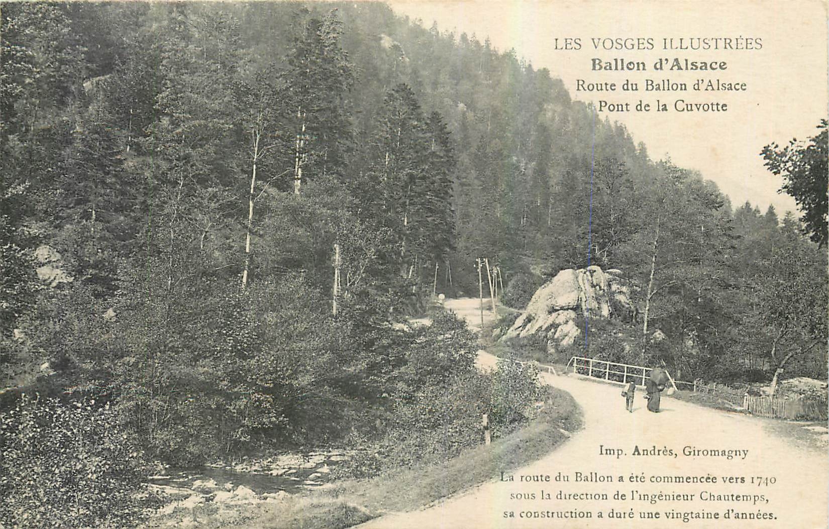 CPA Les Vosges Illustrees Ballon d'Alsace Route d'Alsace Pont de la Cuvotte 