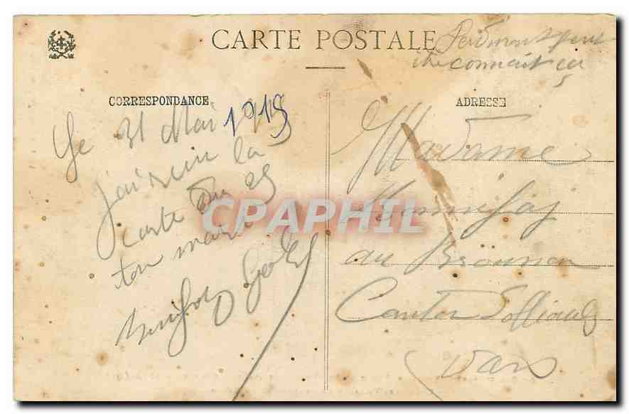 CPA Les Cols des Vosges Guerre de 1914 1915  — Rückseite