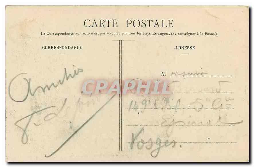 CPA Senones Vosges Le Monument  — Rückseite