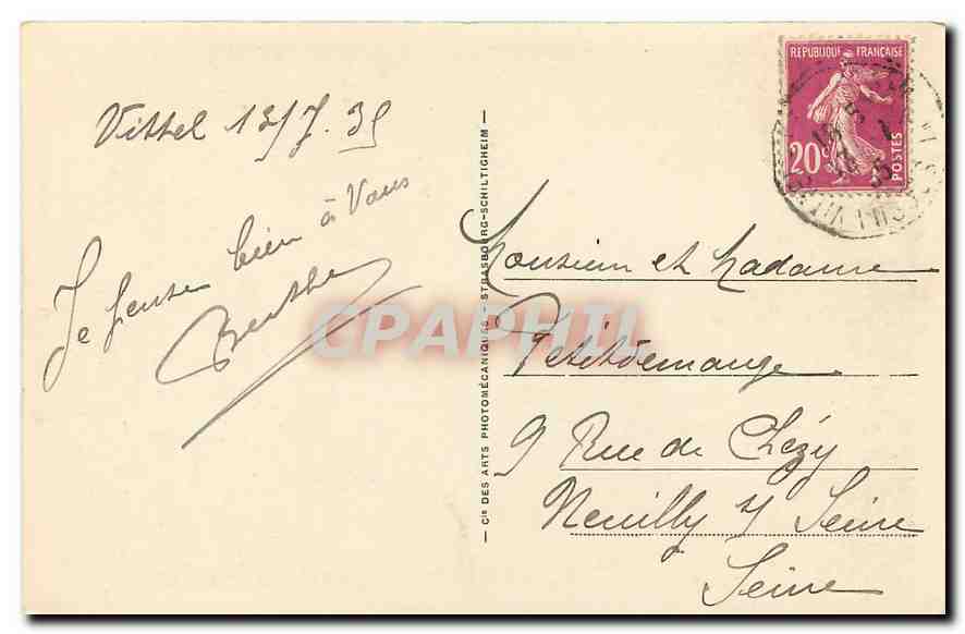 CPA Vittel Un coin du Lac  — Rückseite
