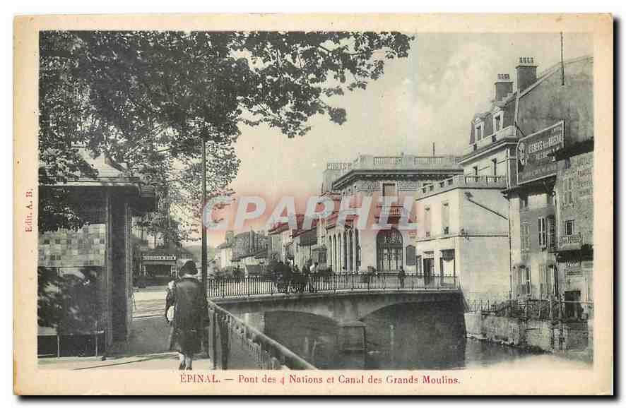 CPA Epinal Pont de Nations et Canal des Grands Moulins 