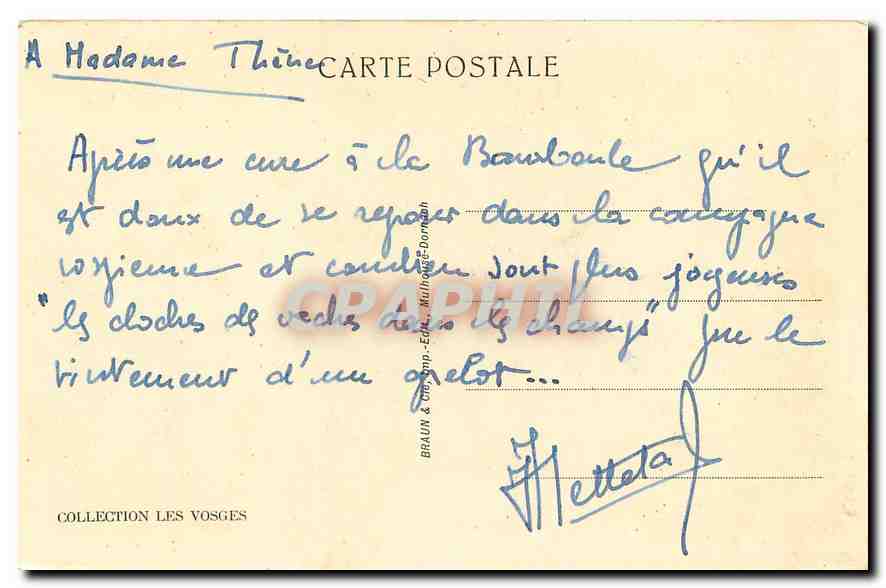 CPA Les Vosges Pittoresques Sapiniere sous la Neige  — Rückseite