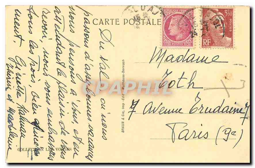 CPA Val d'Ajol Vue generale La Feuillee Dorothee  — Verso