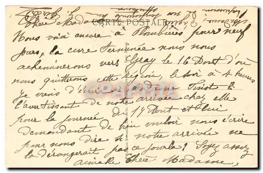 CPA Plombieres les Bains Rayons sous les Sapins  — Verso