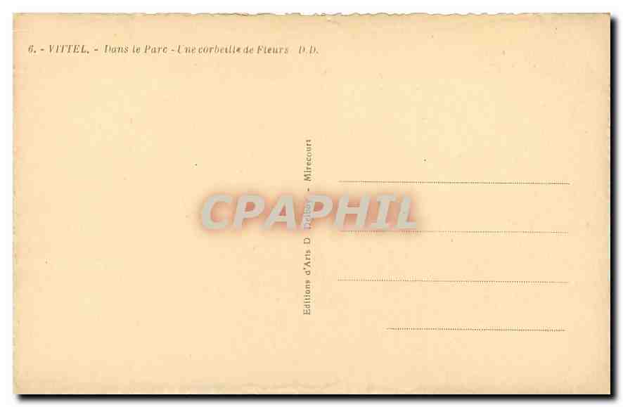 CPA Vittel Dans le Parc Une corbeille de Fleurs  — Verso