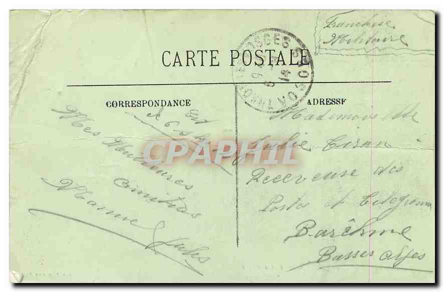 CPA Rue d'Alsace  — Rückseite