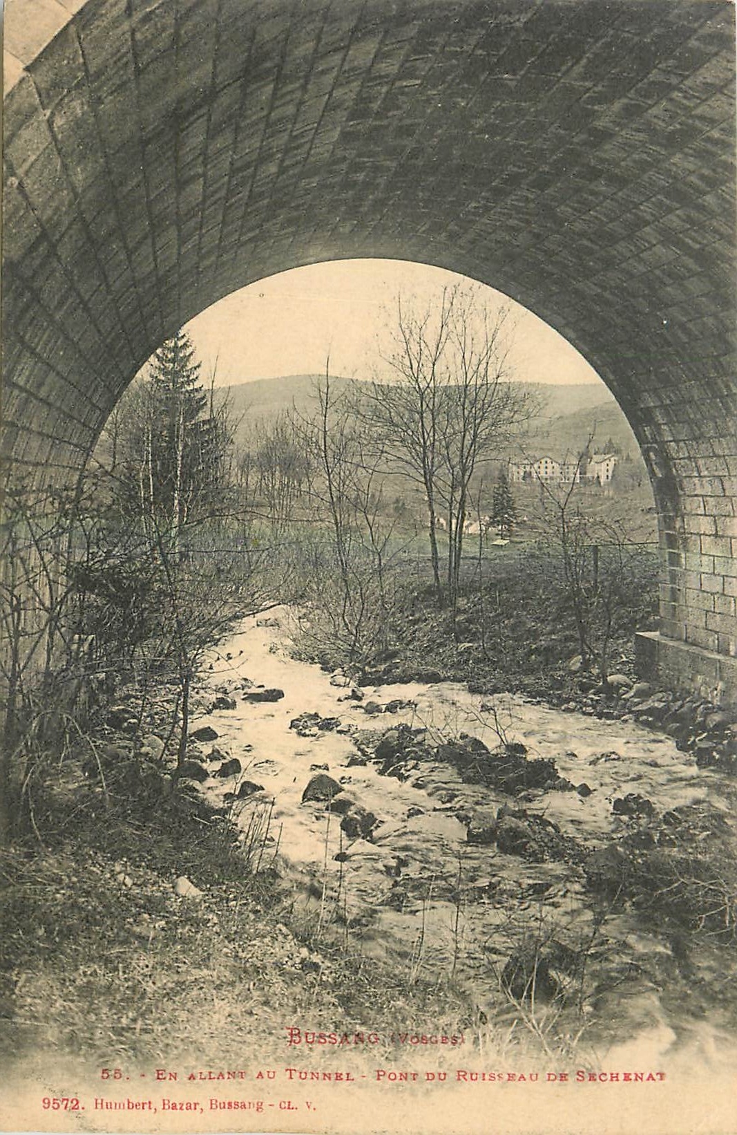 CPA Bussang En allant au tunnel Pont du ruisseau de Sechenat