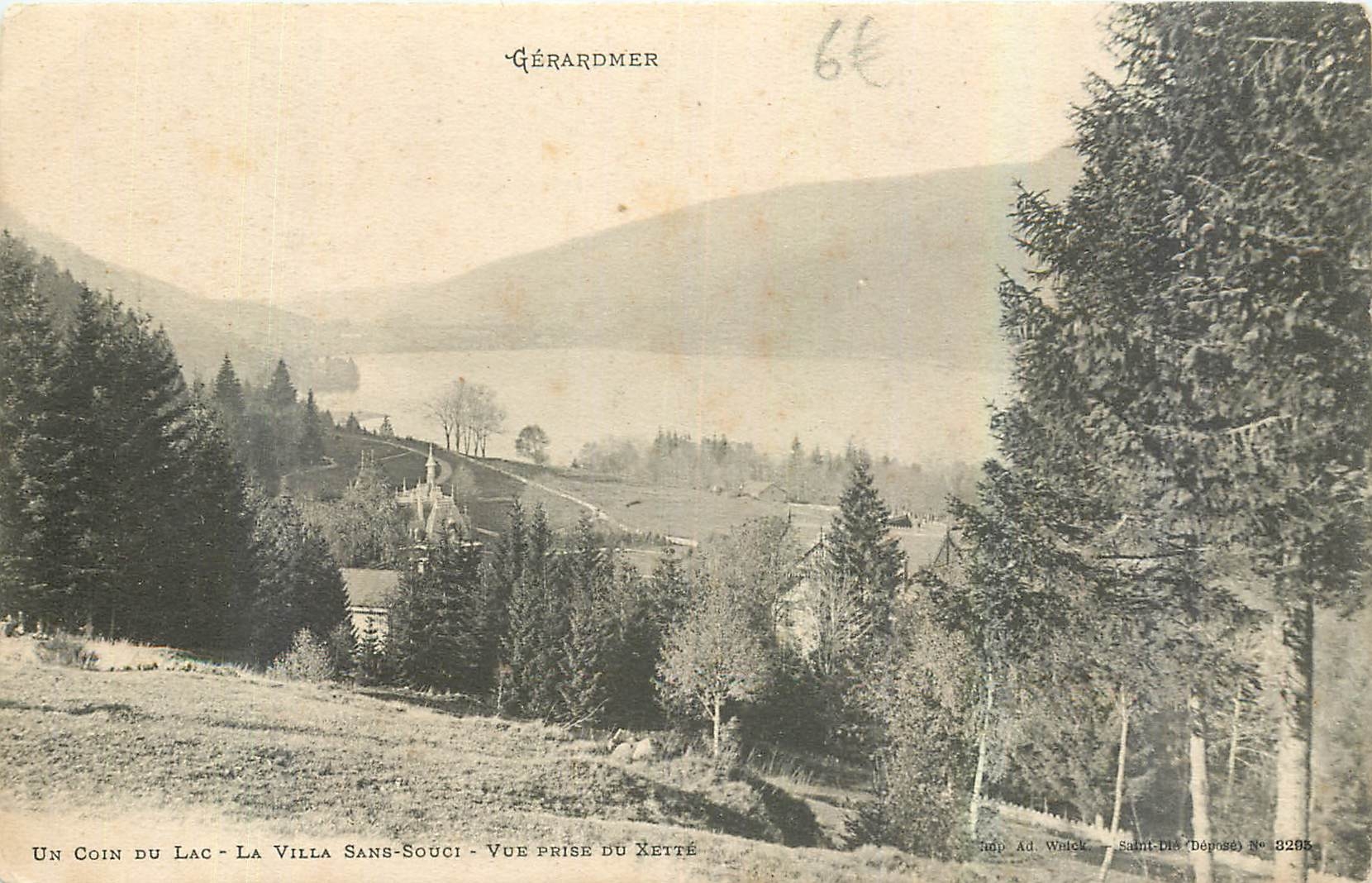 Gérardmer — Ein Eck des Sees - Das Sans-Souci-Villa - Ansicht vom Xetté — Ad. Wintz - Saint-Dié Einlieferung Nr. 13283
